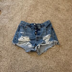 Levis Distressed Denim Women Shorts